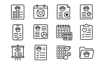 Dosage digital planner physical dose pet symptom icon med vector health report