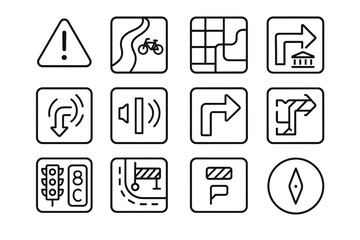 Grid cycling buzz icon tile countdown vector icons dot crossroad reminder urban