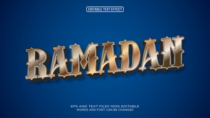Ramadan gold style text effect editable