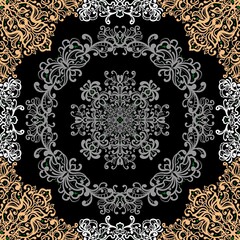 Fototapeta premium Abstract background with floral pattern, scarf design with abstract floral pattern