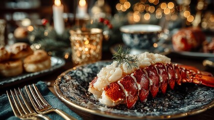 Festive Lobster and King Crab Table Arrangement

