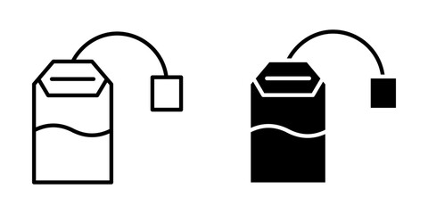Tea bag Icon set. Symbol isolated white background. vector illustration. color editable.
