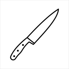 kitchen knife Icon. Symbol isolated white background. vector illustration. color editable.