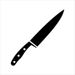 kitchen knife Icon. Symbol isolated white background. vector illustration. color editable.
