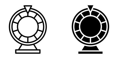 Lucky Casino Roulette Icon set. Symbol isolated white background. vector illustration. color editable.