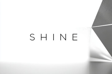 Shine minimalist typography geometric monochrome white black contrast clean modern calm word art glows softly amid geometric shapes, minimalist typography white background with subtle shadow depth