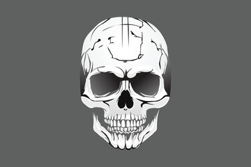  Human Skull with Detailed Shading