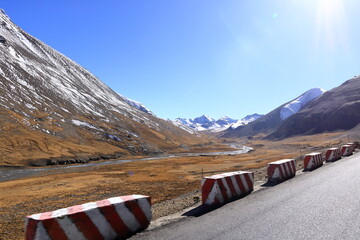 mountains along the road between Yamdrok Tso lake and the Karo-la pass, Tibet, China