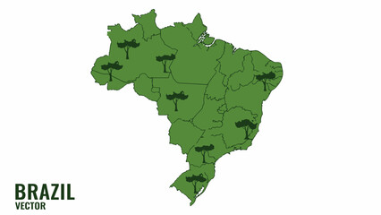 Obraz premium Visual representation of Brazil's vast ecological landscape featuring iconic tree silhouettes