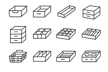 Divider grid icons unit vector icon drawer closet label organizer stackable insert