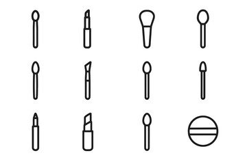 Minimal lip vector wand shaping brush case makeup slim mask icon tip