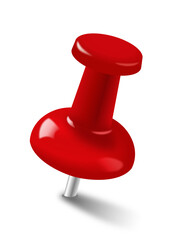 red pushpin on transparent background. png red pushpin with shadow for map, notice, notebook, reminder, aim, office, goal, bulletin etc use. 3d rendering pushpin design. 