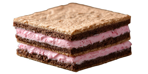 Fototapeta premium Square sandwich with two layers of pink filling