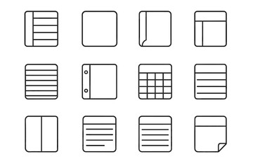 Plan paper calendar set planner tag divider icon page pad daily vector