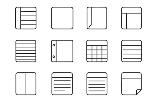 Plan paper calendar set planner tag divider icon page pad daily vector