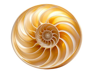 Obraz premium Cross-section of a spiral shell, showcasing the intricate chambers