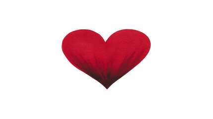 Fototapeta premium Red heart watercolor isolated love romantic symbol passion hand painted valentine emotional simple elegant artistic happiness affection greeting card illustration decorative design creative