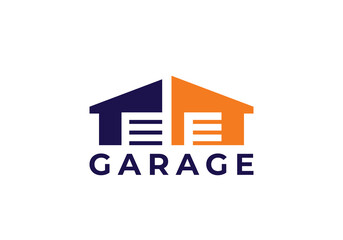 garage indoor building logo design vector concept