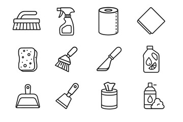 Foam degreaser cleaning icon tool vector icons handheld surface dispenser countertop towel