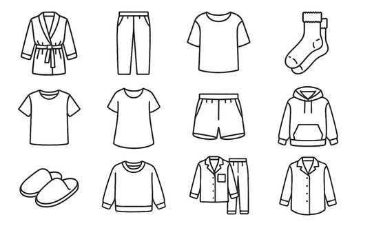 Pants hoodie capsule icon shirt soft dress wardrobe vector sleep slipper home