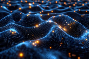 Dynamic waves of light and color create an immersive abstract pattern in digital space