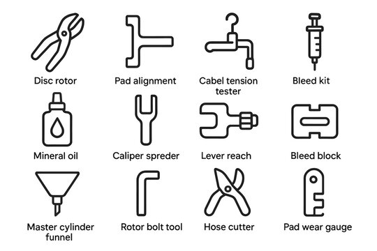 Hose icon wear pad tool vector cutter master bleed funnel icons brake