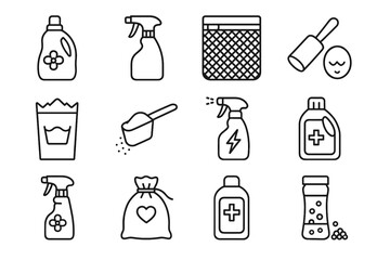 Lint laundry icon ball dryer fabric wool bag vector scent icons care