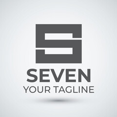 Modern Flat Letter S Logo Design with Square Geometric Shape