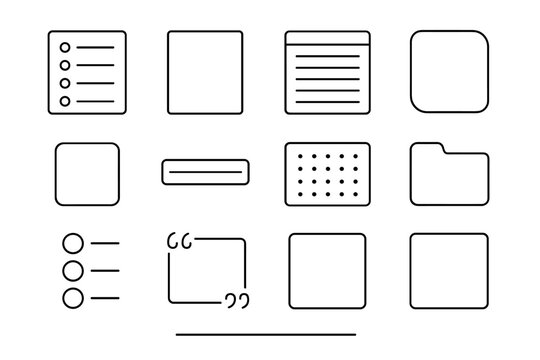List icons slim icon vector bar mood quote minimal journal checklist compact