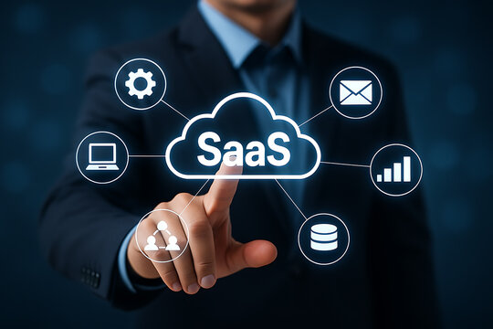 Modern software as a service SaaS digital platform innovation enabling business growth through cloud computing and smart data solutions