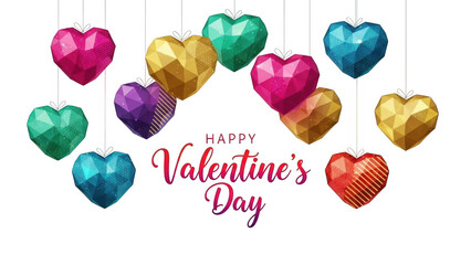 Celebrate valentine's day with colorful hearts