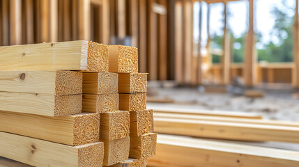 Stack of lumber, carefully arranged on a construction site, signifies progress. The raw wood, full of potential, stands ready for building homes and dreams. #construction