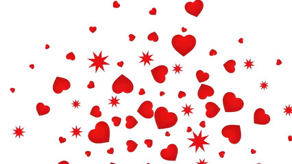 Scattered red hearts and stars
