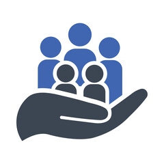 Hand with family icon