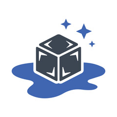 Melting ice cube icon