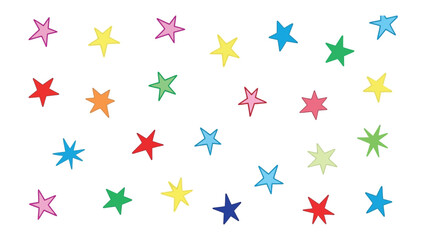 Obraz premium Whimsical Stars: A collection of vibrant, colorful stars scattered across the surface, creating a playful and cheerful ambiance.