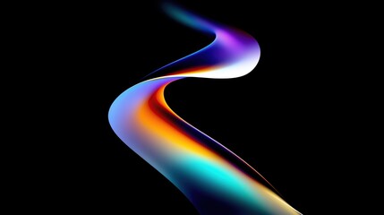 Vivid Abstract Light Trail on Black Background