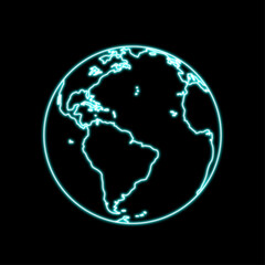 Neon Globe Outline