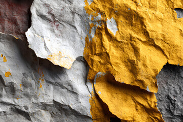 Old blank white yellow ripped torn grunge posters backgrounds creased crumpled paper backdrop surface placard empty space for text