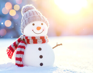 Schneemann in Winterlandschaft 