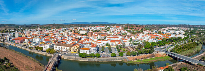 Obraz premium Aerial panorama from the historical town Silves in the Algarve in Portugal