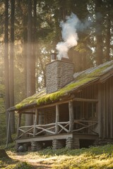 Secluded Rustic Cabin Nestled in Pine Forest