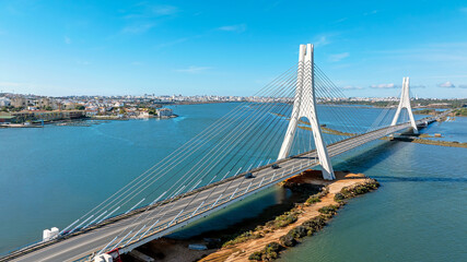 Obraz premium Aerial from the bridge on the N125 near Portimao in Portugal