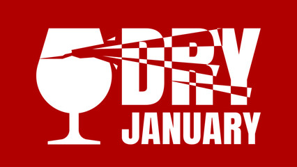 Dry January - banner, poster - vector illustration