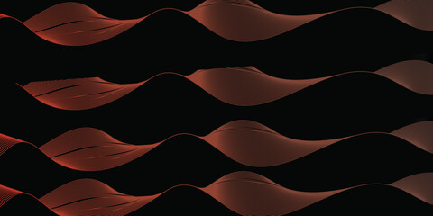 Abstract wave dynamic curve lines on transparent background. Digital energy waves technology concept
