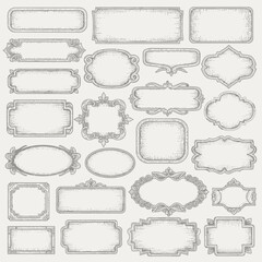 Collection of ornate vintage frames and borders on a plain white background