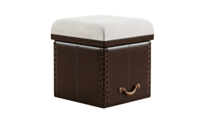 A small brown box with a white top isolated on transparent background