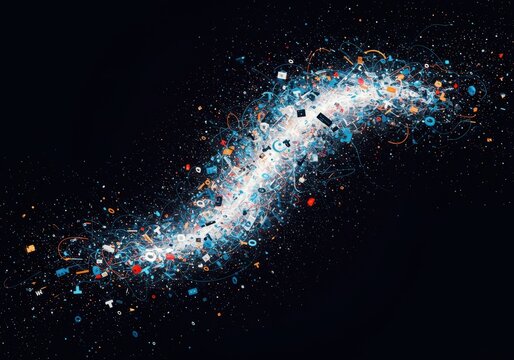 Digital data overload showing intense pressure from multiple sources, overwhelming systems with constant information flow and stress ,stress ,glowing ,demanding