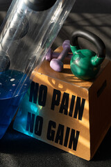 No Pain No Gain Step Box with Weights and Water Ball Photo