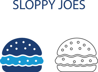 Sloppy Joes icons vector, Solid Vector illustration 